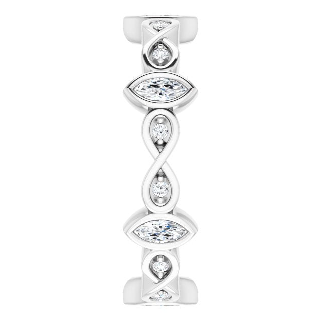 0.70 ct. Bezel Set Marquise & Round Diamond Infinity Design Eternity Band-VIRABYANI